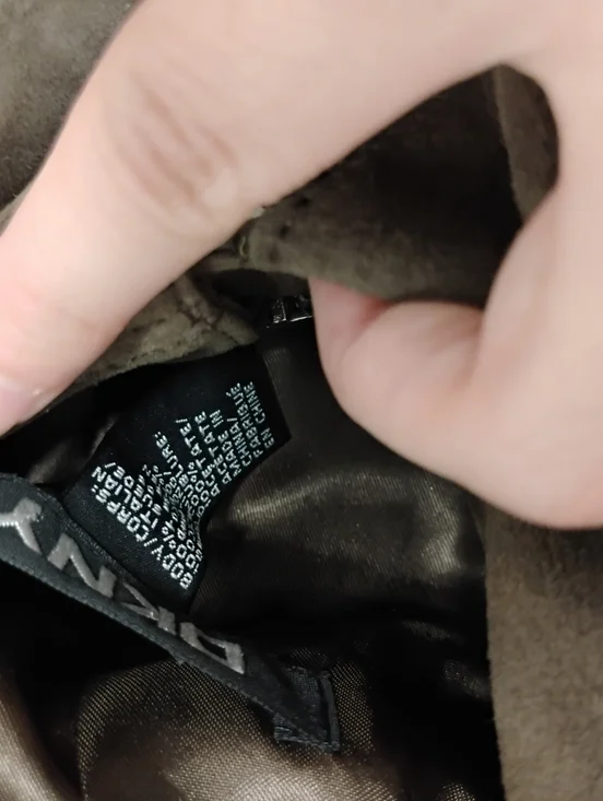 NWT DKNY Women's Suede Leather Brown Zippered Jacket - Picture 3 of 7